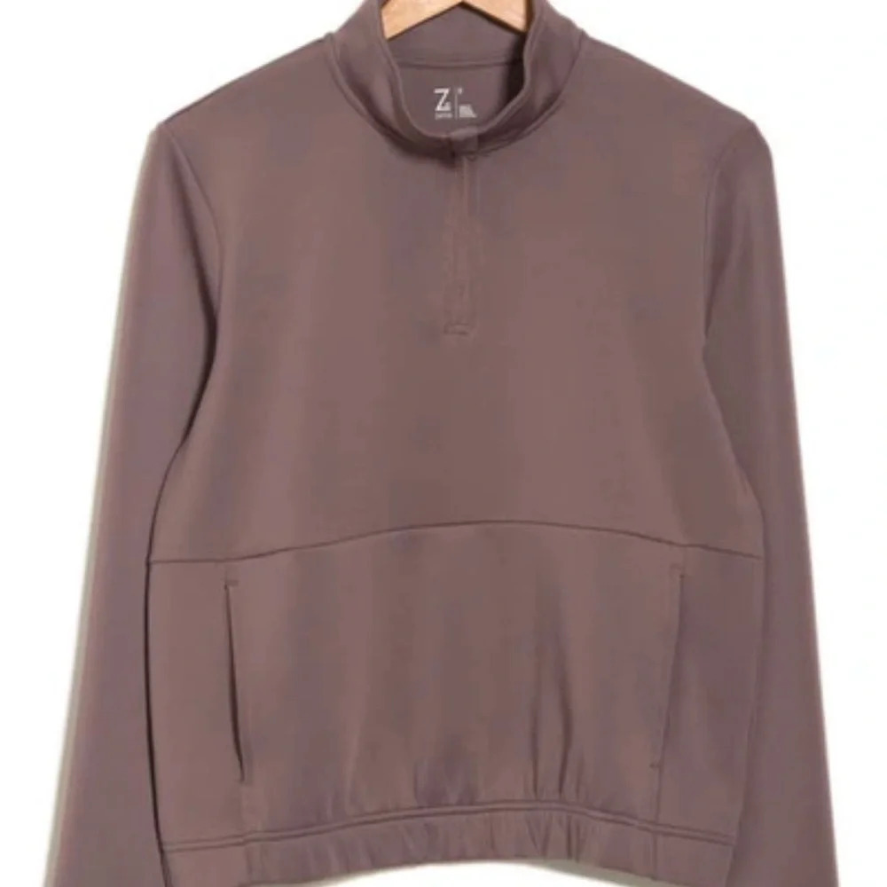 Z Zella GO TIME TRAVEL PULLOVER IN GREY SPARROW size large